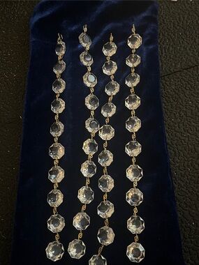 40pc Chandelier Octagonal Crystals 1.5cm Strand or Upcycling, Crafts, Jewelry